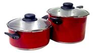Kit Panela de Pressão 3L e 4,5L Alusol 2 Tampas de vidro e 1 Tampa de pressão