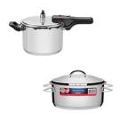 KIT - Panela de pressão inox 4,5L Brava + Panela Inox Fundo Triplo 4,7L - Tramontina KIT - Panela de pressão inox 4,5L Brava + Panela Inox Fundo Triplo 4,7L - Tramontina