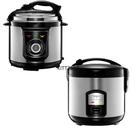 Kit Panela Elétrica Arroz 5 Xícaras 400w 1 Litro Elgin + Panela de Pressão Elétrica Elgin Ppr1002 4 Litros - 220v