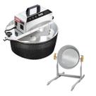 Kit Panela Elétrica Automática de Brigadeiro + Suporte Vira Panela Saro