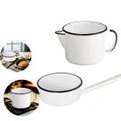 Kit Panela Papeiro e Caneca Esmaltada Indução, Gás, Á Lenha