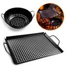 Kit Panela Wok 20 cm e Grelha Perfurada 43x28cm Antiaderente Mundial Churrasco Legume Porções