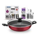 KIT - Panela Wok Alumínio 28Cm + 1 Faqueiro 30pç + 1 Conjunto Facas 9pç - Tramontina KIT - Panela Wok Alumínio 28Cm + 1 Faqueiro 30pç + 1 Conjunto Facas 9pç - Tramontina