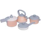 Kit panelas baby gourmet mercotoys panelinhas infantis bege mini panela de pressão