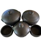 Kit Panelas de Barro Capixaba 1L 2L 3L 2 Cumbucas Moqueca Feijoada Artesanal Fogão Cozinha Tradicional