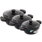 Kit Panelas Gulê Alumínio 900ml 1,45l 1,75l 3 Peças Preto