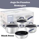 Kit Panelas Tramontina Romagna 4 Peças Cerâmica Premium Antiaderente Black Stone
