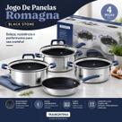 Kit Panelas Tramontina Romagna 4 Peças Cerâmica Premium Antiaderente Black Stone Kit Panelas Tramontina Romagna 4 Peças Cerâmica Premium Antiaderente Black Stone