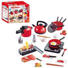 Kit Panelinha Infantil 38 Peças Com Churrasqueira Cooktop