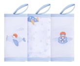Kit Pano Boca Babete 3 Unid Estampada Com Prendedor Chupeta