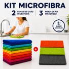 Kit Pano de Chão Grande Microfibra 60x75 + 3 Panos de Pia 34x34 Alta Absorção Multiuso Limpeza Kit Pano de Chão Grande Microfibra 60x75 + 3 Panos de Pia 34x34 Alta Absorção Multiuso Limpeza