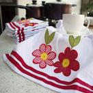 Kit Pano de Copa 7 Peças Flores - Markine - Markine