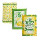 Kit Pano de Copa Dohler Prata Lemons - 100% Algodão 45x65cm