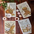 Kit Pano de Copa Felpudo Teka Primore Estampas Pães 6 Pçs
