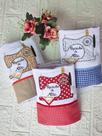 Kit Pano de Prato Decorado - Para cozinha, louça e decoração
