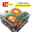 Kit Pano De Prato Estampado Tati O Legitimo H.Carvalho Branco com Estampas 66 cm x 41 cm