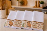 Kit Pano de Pratos 4 peças - Tema Capivara