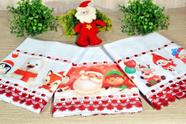 Kit Pano de Pratos com Barrado 3 Pçs - Natal Alegre