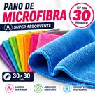 Kit Panos de Microfibra 30x30 Multiuso Alta Absorção Limpeza Casa Carro Kit Panos de Microfibra 30x30 Multiuso Alta Absorção Limpeza Casa Carro