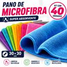 Kit Panos de Microfibra 30x30 Multiuso Alta Absorção Limpeza Casa Carro Kit Panos de Microfibra 30x30 Multiuso Alta Absorção Limpeza Casa Carro