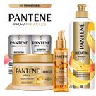 Kit Pantene Queratina Shampoo + Condicionador + Creme De Pentear + Máscara Hidratação + Óleo Milagroso Queratina