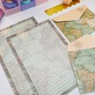 Kit Papeis de Carta com Envelopes La Palomita - Mapa Mundi