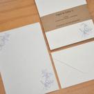 Kit Papel de Carta Floral Azul Kit Papel de Carta Floral Azul