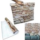 Kit Papel De Parede 6 Unid Pedra Marrom Claro Autoadesivo