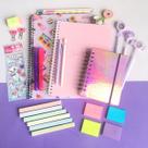 Kit Papelaria COMBO MASTER Tons de Rosa e Lilas Canetas Caderno Agenda 2.0