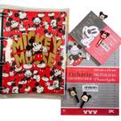 Kit Papelaria Mickey - Fichário Universitário Capa PVC, Refil Pautado Clips Protetor de Cabo