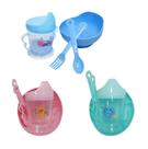 Kit Papinha Bebê 4 Peças: Tigela + Copo com Alça + Garfo e Colher - Ideal para Introdução Alimentar