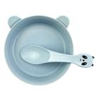 Kit Papinha Infantil Bebês Plástico Prato + Colher Panda Kit Papinha Infantil Bebês Plástico Prato + Colher Panda