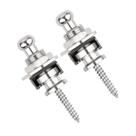 Kit Par 2 Trava Correia Strap Lock Prata Cromada Roldana Guitarra Baixo Violao Seguranca Profissiona