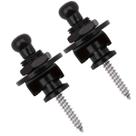 Kit Par 2 Trava Correia Strap Lock Preto Roldana Guitarra Baixo Violao Ukulele Cor Preta Profissiona