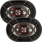 Kit Par Alto Falante 6x9 Bravox B4X69X Linha X 140W RMS 280W Quadriaxial 4 Ohms Original Som Automotivo Potente Tampão Dianteiro