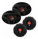 Kit Par Alto Falantes Bomber BBR 6 + Par Quadriaxiais BBMax 6x9 140 Watts Rms Kit Par Alto Falantes Bomber BBR 6 + Par Quadriaxiais BBMax 6x9 140 Watts Rms