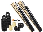 Kit Par de Amortecedores Dianteiros MONROE + Kit Batentes Coxins COFAP Gol Voyage Parati Saveiro