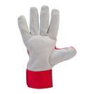 Kit Par De Luvas Couro E Nylon Especial Motosserrista Jardinagem Original Branco