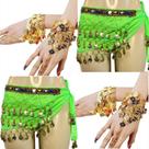 Kit Par de Pulseiras de Moedas e Lenço de Quadril Chiffon Com Pedrarias Dança do Ventre/Cigana/Indiana - KIT25 Kit Par de Pulseiras de Moedas e Lenço de Quadril Chiffon Com Pedrarias Dança do Ventre/Cigana/Indiana - KIT25