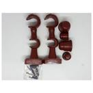 Kit Par de Suporte Para Varão de Cortina Mogno 19mm Duplo - METAL ARTS