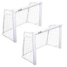 Kit Par de Trave De Ferro Futebol Gol 90x60 Desmontável Profissional