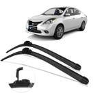 Kit Par Dianteiro Palhetas Limpador de Parabrisa Nissan Versa 2011 2012 2013 2014