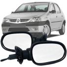 Kit Par Espelho Retrovisor Lateral Renault Sandero Logan 2006 2007 2008 2009 com Controle de Regulagem Manual Interno