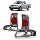 Kit Par Farol Dianteiro Máscara Negra Par Lanterna Traseira Fumê Saveiro G4 2006 2007 2008 2009