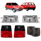 Kit par farol do uno 1991 a 2004 + pisca dianteiro fumê + lanterna traseira fumê