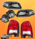 Kit Par Farol Gol G4 06 a 14 Foco Simples Máscara Negra + Par Lanterna Traseira Bicolor + Par Milha