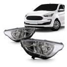 Kit Par Farol Ka Foco Simples Máscara Cromada 2019 2020 2021 Kit Par Farol Ka Foco Simples Máscara Cromada 2019 2020 2021