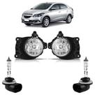 Kit Par Farol Milha Auxiliar Par Lâmpada H27 Prisma 2013 2014 2015 2016 2017 2018 2019 Lente Lisa Acrílico
