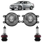 Kit Par Farol Milha Auxiliar Par Lâmpada H8 Corolla 2009 2010 2011 Lente Lisa Acrílico