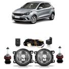 Kit Par Farol Milha Auxiliar Par Lâmpada Halógena Argo 2017 2018 2019 2020 Completo Lente Lisa Acrílico